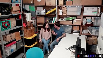 Preview 1 of Little Black Girls First Orgasm - Busty teen fucked in front of her boyfriend by security