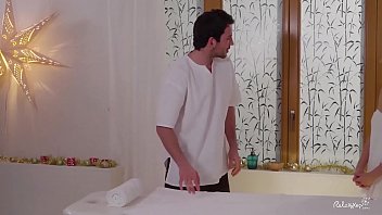 Preview 1 of Dog Bf Videos - RELAXXXED - Nude massage turns to sensual Christmas sex with Spanish Alexa Tomas
