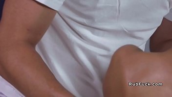 Preview 1 of Amia Moretti Melanie Rios - Huge tits babe gets massage and big dick