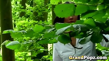 Preview 1 of Cario Brutal - Horny grandpa has a deep forest adventure with a sexy teen