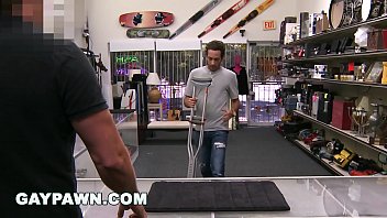 Preview 1 of Mom Sex Xxx Hb - GAYPAWN - Dude moans like a lady while getting fucked in a pawn shop