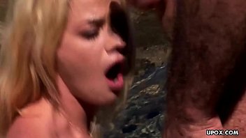 Preview 1 of Sexy Milf Mohabbat - Blonde enjoys double penetration by big cocks on the beach