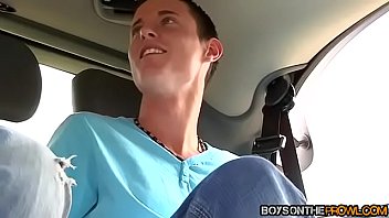 Preview 1 of Seletr Licked - Justin Baber rides two raging cocks in the moving car