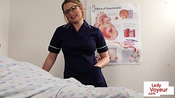 Preview 1 of 30 Guys Raped 1 Baby - British nurse voyeur instructing sub patient