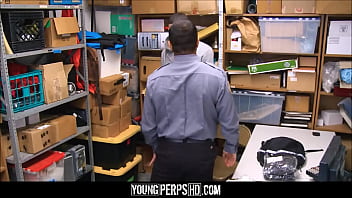 Preview 1 of Pale Spank - Black Twink Caught Stealing Fucked By Bear Security Guard