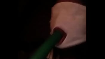 Preview 3 of Lupe Zuleidi - Sucking On A Green Dildo With Mouth Mask