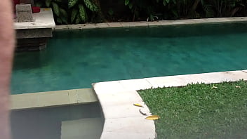 Preview 4 of Hear Fat - naked man by pool with soft cock