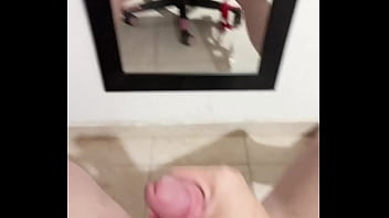 Preview 3 of Police Girls Fuckup Xxx Vids - Trans girl masturbating in front of the mirror - Charlotte Kayle
