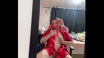 Preview 1 of Police Girls Fuckup Xxx Vids - Trans girl masturbating in front of the mirror - Charlotte Kayle