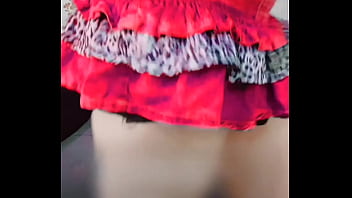 Preview 3 of Xx Fhvi - Mini Skirt Cheerleader Collagrgirl Uniform Sissy Crossdresser Big Butt White Skin Shemale Big Ass