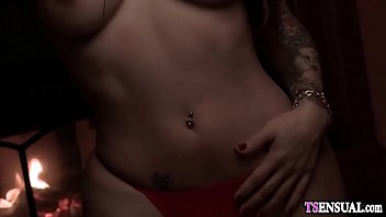 Preview 2 of Mpm Massage - Busty model shemale with a hard cock fucks her boyfriend