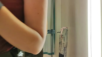 Preview 4 of Indayn Xxx Video - Try on haul transparent and latex clothes in the dressing room. Public fetish
