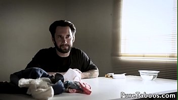 Preview 2 of Milk Noobs - Deepthroating taboo babe gets spitroasted