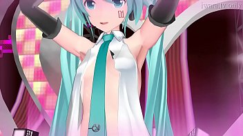 Preview 2 of Sergio Fucking Angelina Ash - MMD Nekomimi Suicchi Dance Hatsune Miku