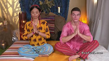 Preview 1 of Beauty Employee - Asian yoga teacher licked and fucked
