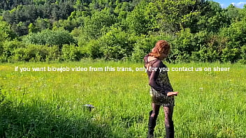Preview 1 of Megan Meri - Young indian gypsy trans guys enjoy blowjob outside