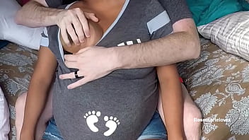Preview 2 of San Diesel - Sensual Breastfeeding Husband while Pregnant. lactating