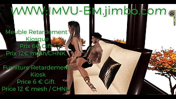 Preview 2 of Double Black Sex - Mail : toonslive3@gmail.com Meuble retard Kiosque 4 pose
