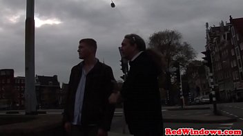 Preview 1 of Duo Balls Orgasm Sex - Blonde dutch hooker facialized after fucking