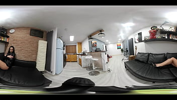 Preview 2 of Pee Nude Public - A 360&deg_ VR video of sexy Lauren posing in a black leather skirt and black leather