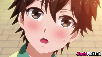 Preview 1 of Hot Fucking Boob - Teen with a big cock manages to fuck the busty MILF in the park. UNCENSORED HENTAI