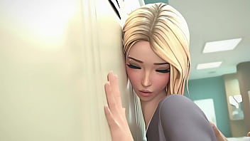 Preview 1 of Big Breath - Great sex after workout with a beautiful peite blonde - 3d animated sexy porn