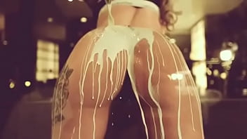 Preview 4 of Arci Munoz Porn Vedios - Sexy model pouring milk on her butts //porn video