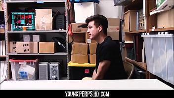 Preview 1 of Office Boss Sex Staff - Twink Caught Shoplifting Fucked By Black Security Guard With Huge Cock