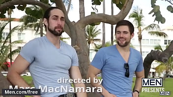 Preview 2 of Teen Threesomes Assjob - Men.com - (Griffin Barrows,  Roman Cage) - Drill My Hole - Trailer preview