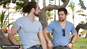 Preview 4 of Teen Threesomes Assjob - Men.com - (Griffin Barrows,  Roman Cage) - Drill My Hole - Trailer preview