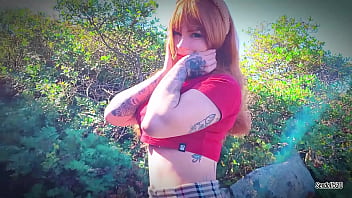 Preview 1 of Sanny Leone Fuck Inhindi - Beautiful uninhibited redhead sucks and takes a load in her mouth
