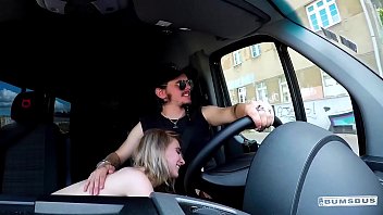 Preview 2 of Dog Vs Girls Xvideo - BUMS BUS - Petite blondie Lia Louise enjoys backseat fuck and facial in the van