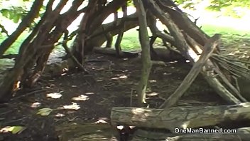 Preview 1 of Mila Suegol - Outdoor threesome see guy deliver two cumshots