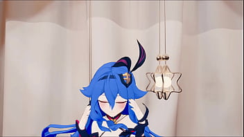 Preview 3 of 15 Inch Xxx Cocks - Honkai Impact 3rd Sirin Hentai Undress Dance Queencard Song MMD 3D Blue Hair