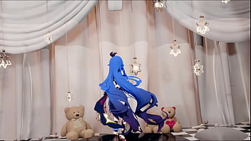 Preview 1 of 15 Inch Xxx Cocks - Honkai Impact 3rd Sirin Hentai Undress Dance Queencard Song MMD 3D Blue Hair