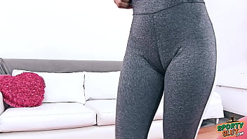 Preview 3 of Teen Girl Mature Porno - INCREDIBLE BODY Latina Teen In Tight Yoga Leggins Cameltoe. Perfect Ass!