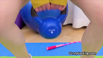 Preview 2 of Hot Sexcy Vidos - Banging beautiful big tit on exercise ball at the gym