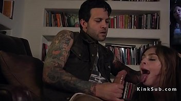 Preview 1 of Oral Breast Sex - Tattooed guy torments busty and teen
