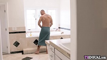 Preview 1 of Free Great Sexmil - Blonde shemale anal fucked by a boyfriends fat penis
