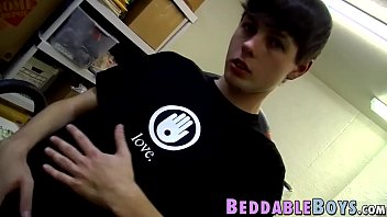 Preview 1 of 99 Blue Film Hd - Skinny twink Dustin Beeber wanking and cumming on himself