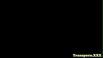 Preview 4 of Peeing Boobs - Glamorous transsexual wanking her cock