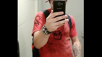 Preview 2 of Bob Emo - Dope dick public restroom masturbation