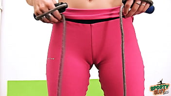 Preview 3 of Gerboydy Hopp - Round ASS Blonde BUSTY TEEN Sexy CAMELTOE while WorkingOut