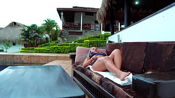 Preview 1 of Indian Marathi Aunty Sex Only5 - Gardener fucks his boss&#039_s 18 year old daughter by the pool,  public sex with cumshot! Naty Delgado