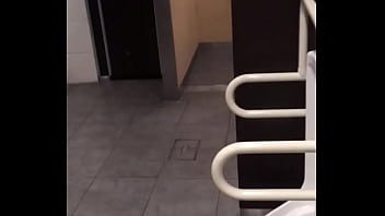 Preview 2 of Alya Bhutt - Jerking off at a urinal in the bathroom of a station