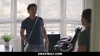Preview 1 of American Damsels Bound - Gorgeous Stepmoms Swapping Their Needy Boys - Swapmilf