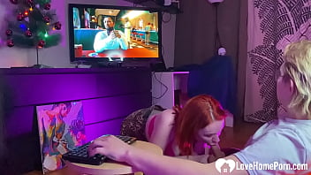 Preview 2 of Wwwxxx In Sunny Leon - Babe sucks me off while I watch TV