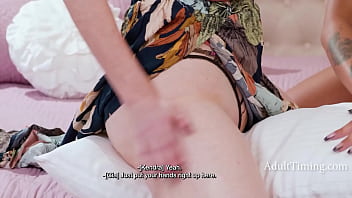 Preview 2 of X Nw Ujg - Two Girls &amp_ a Pillow Scheme - Kendra James,  Gia DiBella | AdultTiming