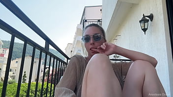 Preview 4 of Zone Same - Flash and nudity on the balcony. Natural boobs in public.