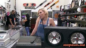 Preview 1 of Sunny L Xnxx Hd 2017 - Blond sells her BFs subwoofer and boned